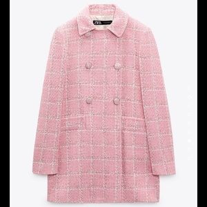 NWT Chanel Style Zara Textured Tweed Long Coat